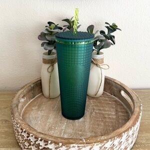 Starbucks Dark Green Jelly Tumbler with Straw